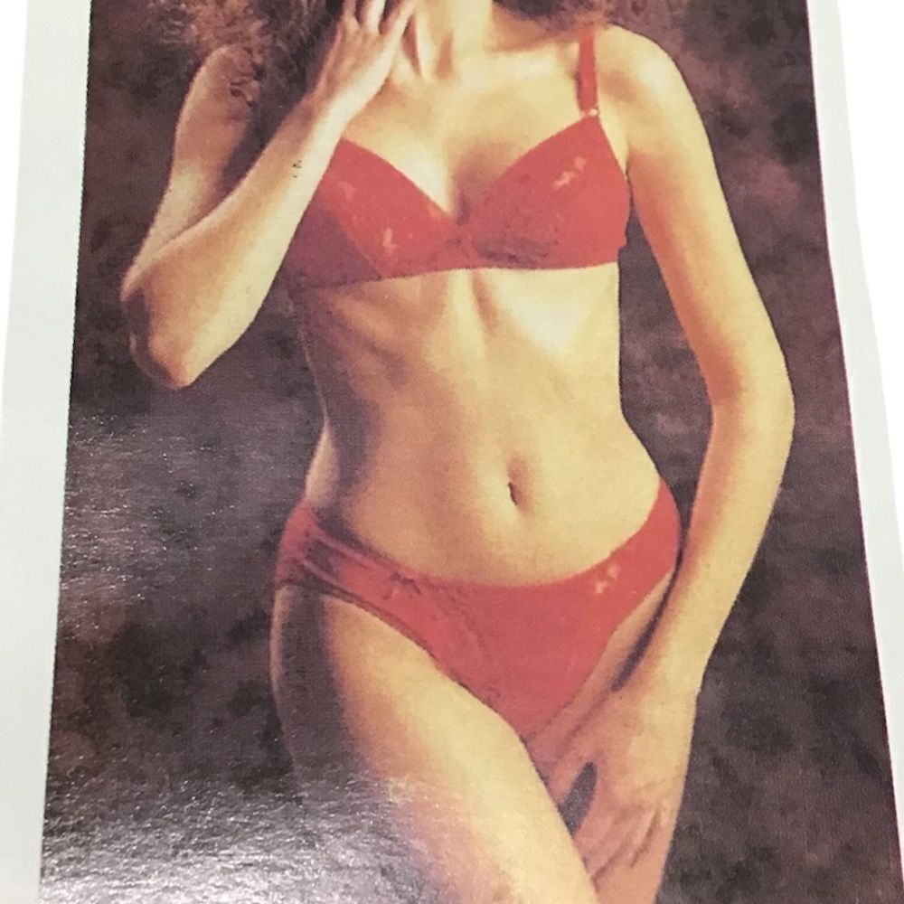 agacci Red Two Piece Panty And Bra Set New Size XXL